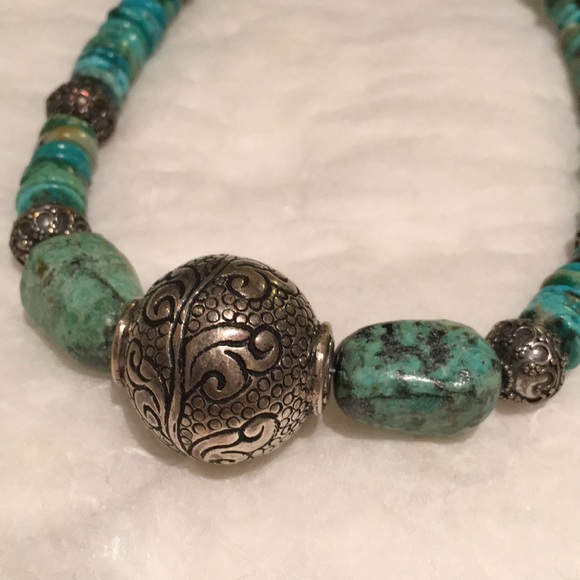 Turquoise necklace handmade - Picture 3 of 4